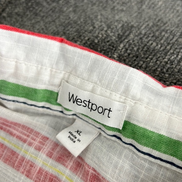 42• Westport Stripes Pocket Button Down Cotton Multi-color Women XL - Picture 4 of 9